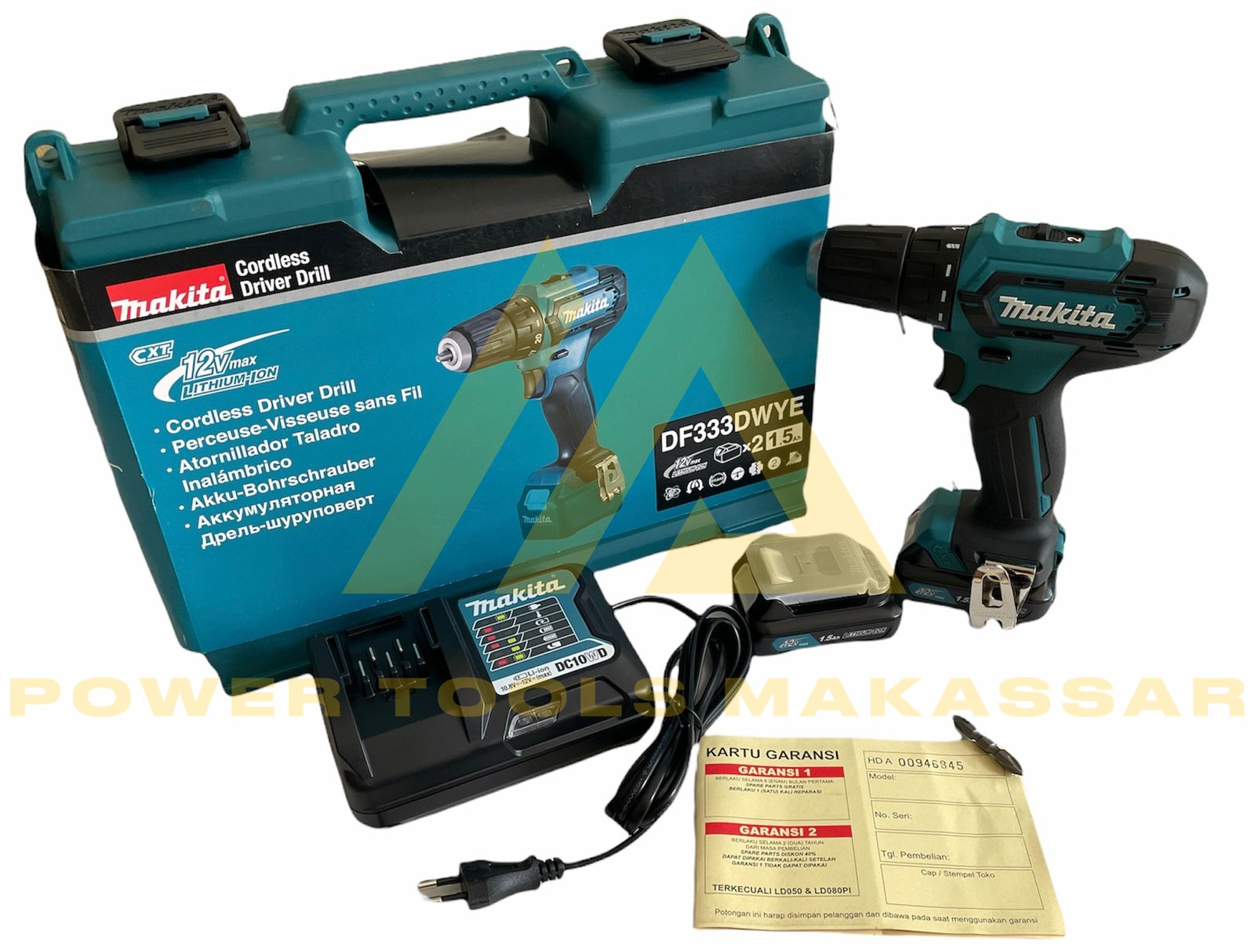 Makita DF333DWYE Mesin Bor Baterai Cordless Drill Makita 12V