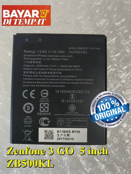 Ori Pabrik Batrai Asus Zenfone 3 Go 5 0 Inch B11p1602 X00ad X00bd Xooad Xoobd Zb500kl Zb500kg Original Baterai Handphone Batere Asus Batre Batrai Android Battery Zenfone 3 Go 5 0 1icp5 57 61 2600mah Lazada Indonesia