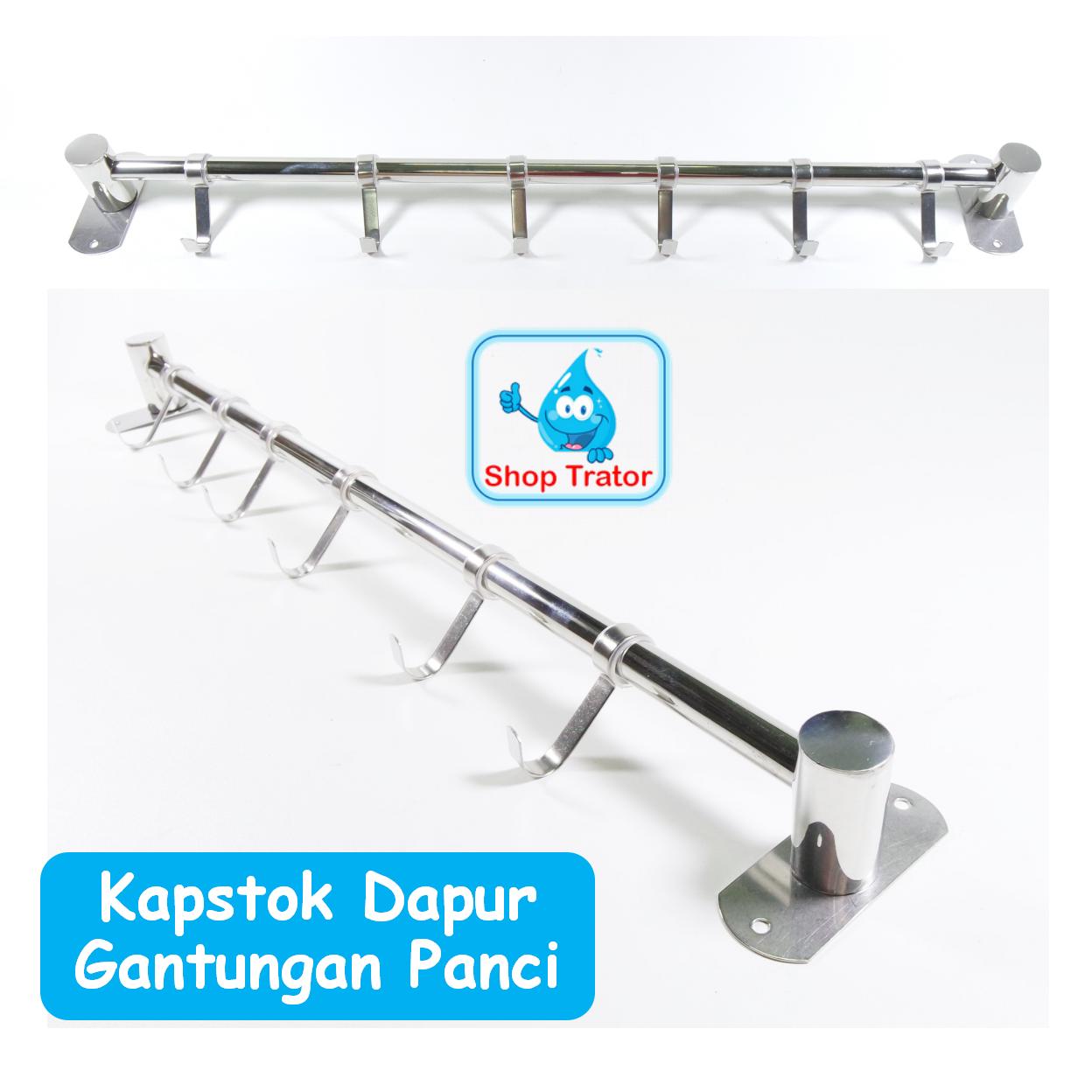 Kapstok Dapur Stainless Geser Minimalis Gantungan Pisau Wajan Kuali Panci