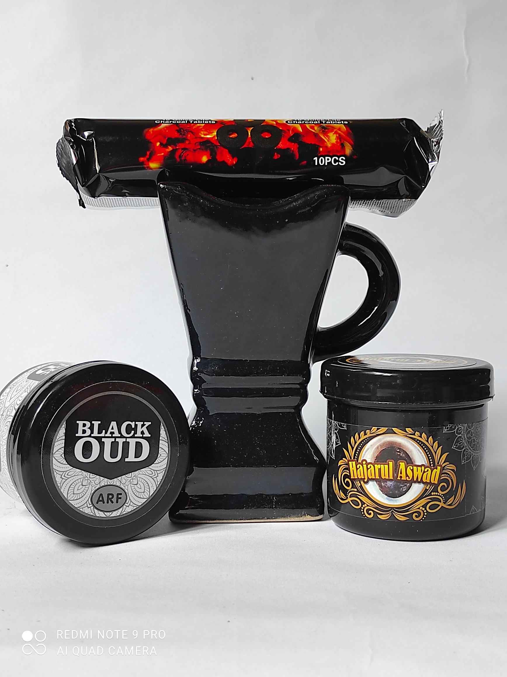 Paket Pengharum Ruangan Hajar Aswad Black Oud Arf Dengan Tempat Bakaran