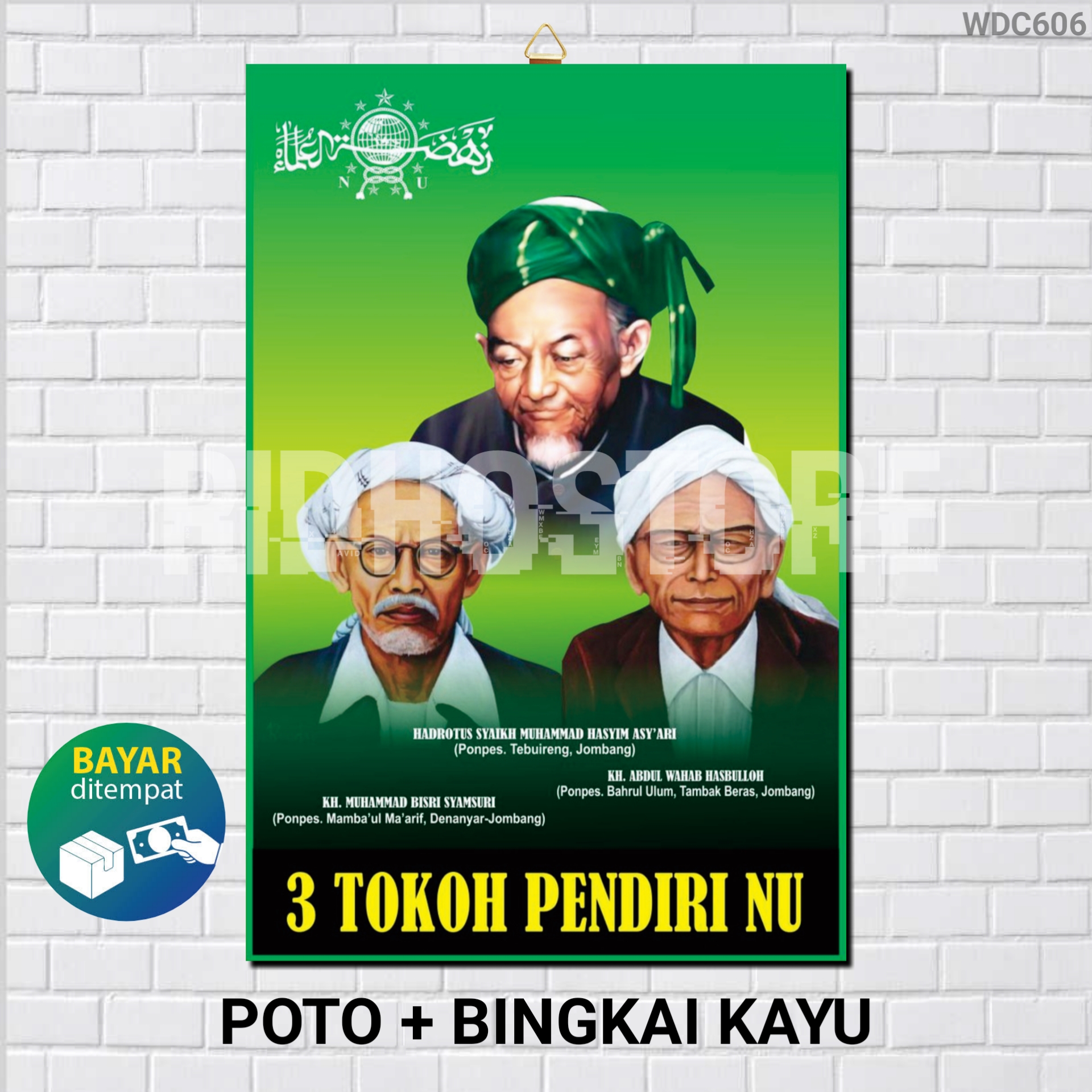 poto-kayu-pendiri-nahdlatul-ulama-poster-kh-hasyim-asy-ari-kh-wahab