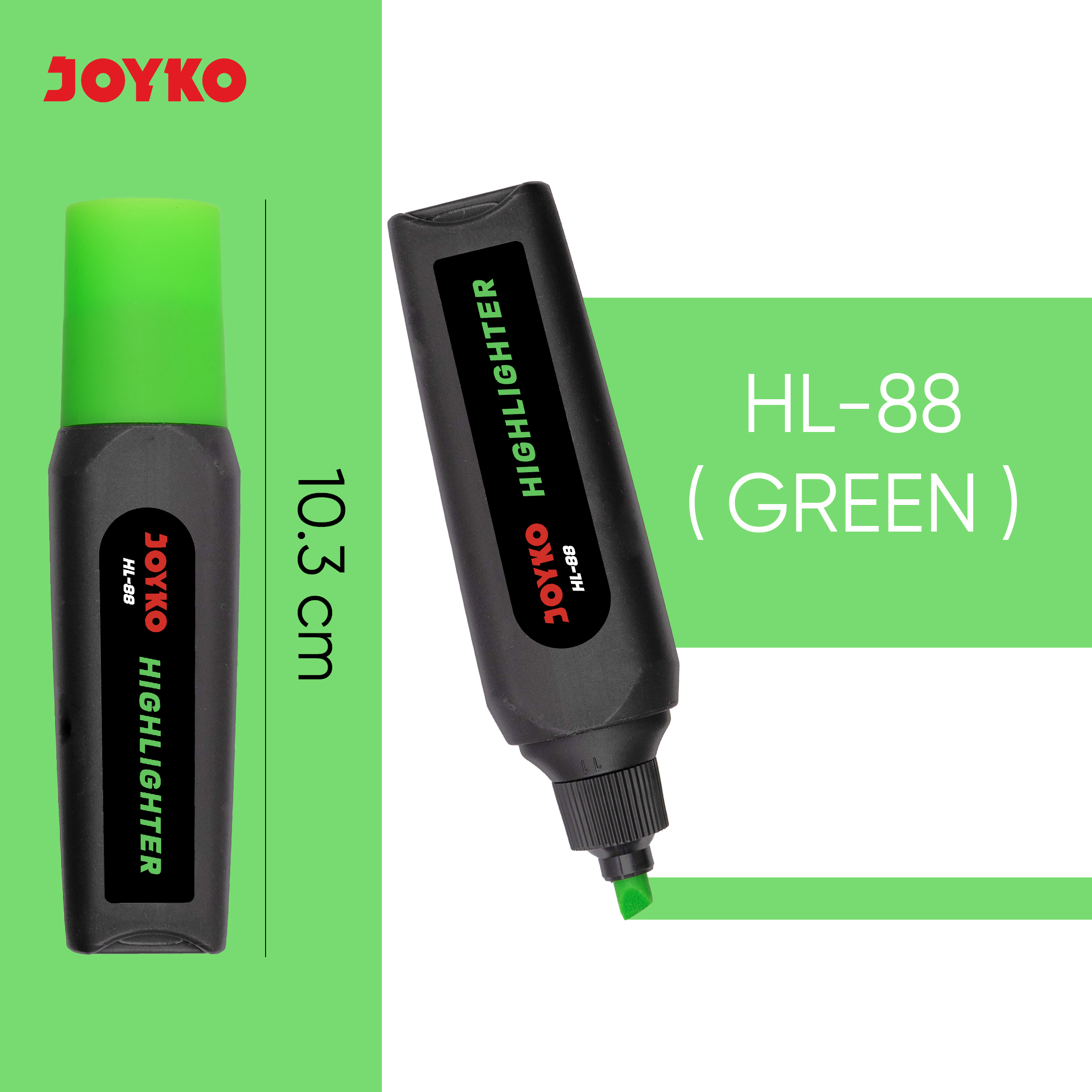 Stabilo Joyko HL-88 Neon Colors Body Black Series - hijau