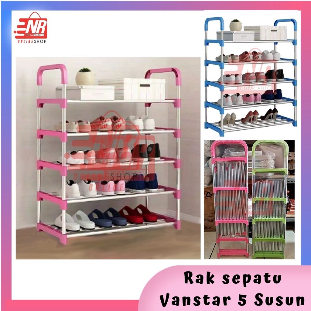 Rak sepatu 5 susun vanstar/Rak sepatu vanstar | Lazada Indonesia