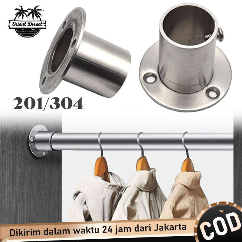 Braket Pipa Bracket Topi Untuk Pipa Stainless 1 Inch Tutup Dop Pipa Gantungan Baju Bracket Topi 6315