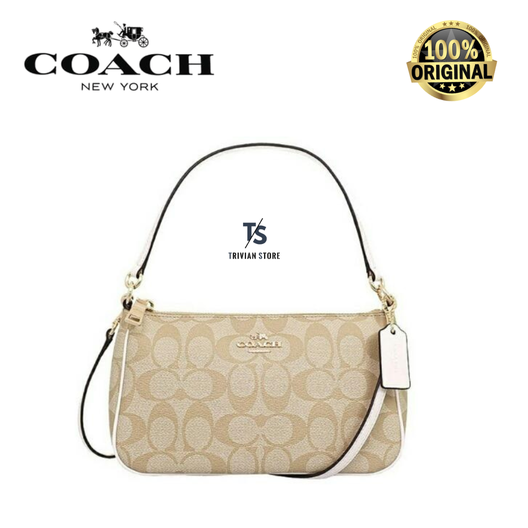 Coach Top Handle Pouch In Signature Canvas Lazada Indonesia