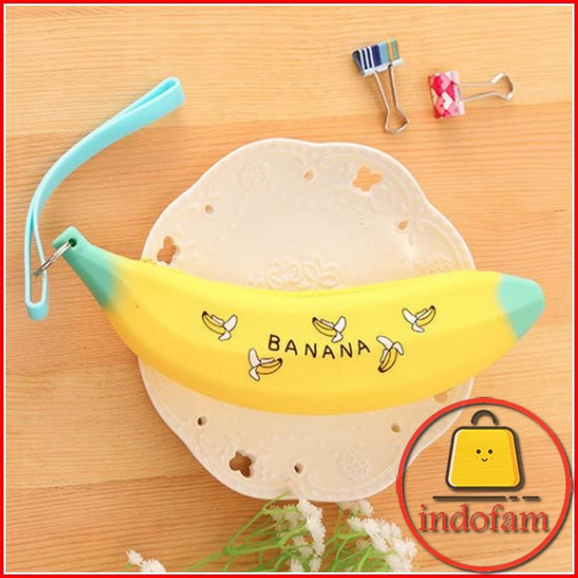 IF Dompet Koin Silikon Pisang Karakter / Banana Pouch Jelly Silicone Character / Dompet Koin Receh Lucu Imut Kenyal Karet