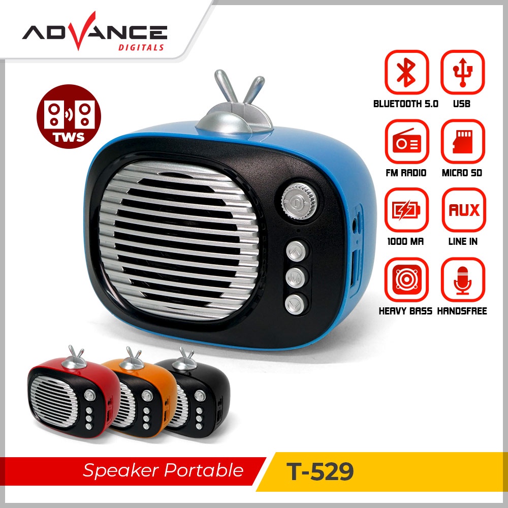 Speaker TWS Portable Wireless Desain Retro Jadul Jaman Dulu Keren Unik