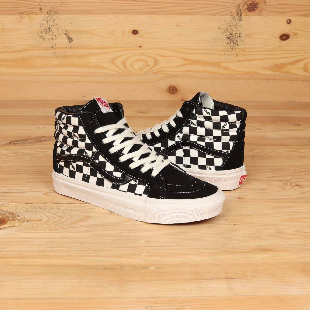 checkered high tops vans