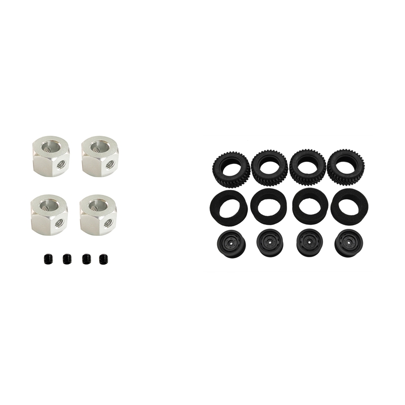 for MN86S MN86KS MN86 MN86K 4Pcs Wheel Tires Tyre & 4PCS 5mm to 12mm Metal Combiner Wheel Hub Hex Adapter for WPL D12