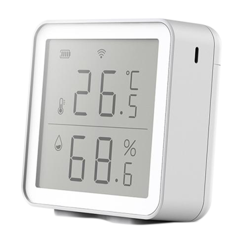 Tuya WIFI LCD ในร่มเครื่องวัดอุณหภูมิแบบดิจิตอลนาฬิกาตั้งโต๊ะเซ็นเซอร์ความชื้นอุณหภูมิความชื้นทำงานร่วมกับ Alexa Google Home