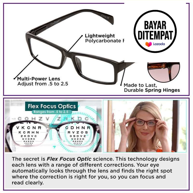 Kacamata Baca Plus Auto Focus ONE POWER READERS kaca mata plus