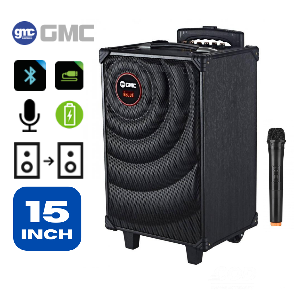 Speaker Bluetooth GMC 883N 15 Inch Plus Microphone Wireless Karaoke ...