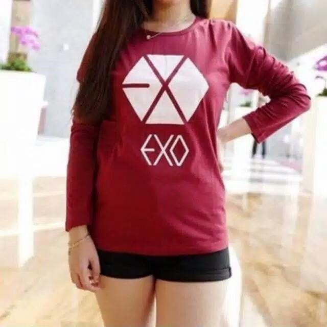 TERBARU!!! Rajaonline99 Kaos Wanita Simple EXO Lengan panjang-TERBARU DAN TERLARIS BAJU ATASAN ABG/BAJU DISTRO WANITA/KAOS OBLONG/TUMBLR TEE