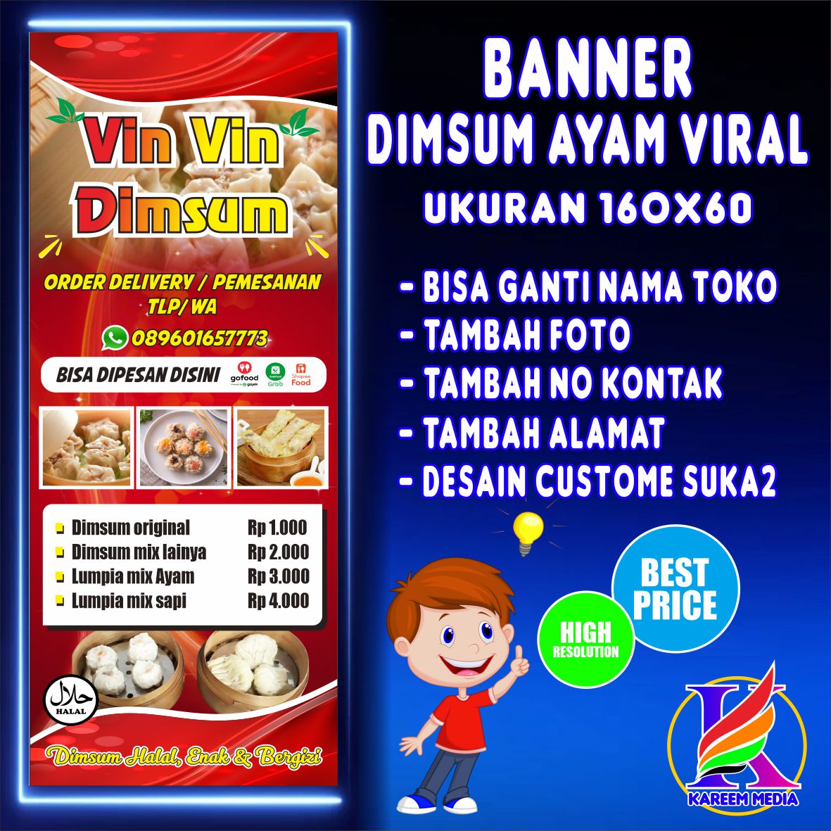 Spanduk Banner Backdrop Kedai Dimsum Banner Toko Dimsum Ayam Viral