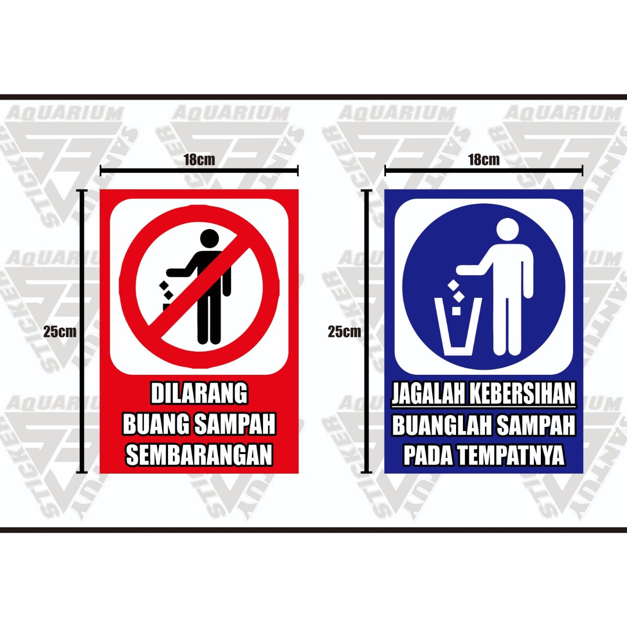 Stiker Dilarang Buang Sampah Sembarangan Sticker Jagalah Kebersihan Lazada Indonesia