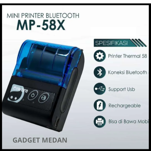 Printer MINI THERMAL MOBILE PRINTER BLUETOOTH VSCMP58X Gadget Medan
