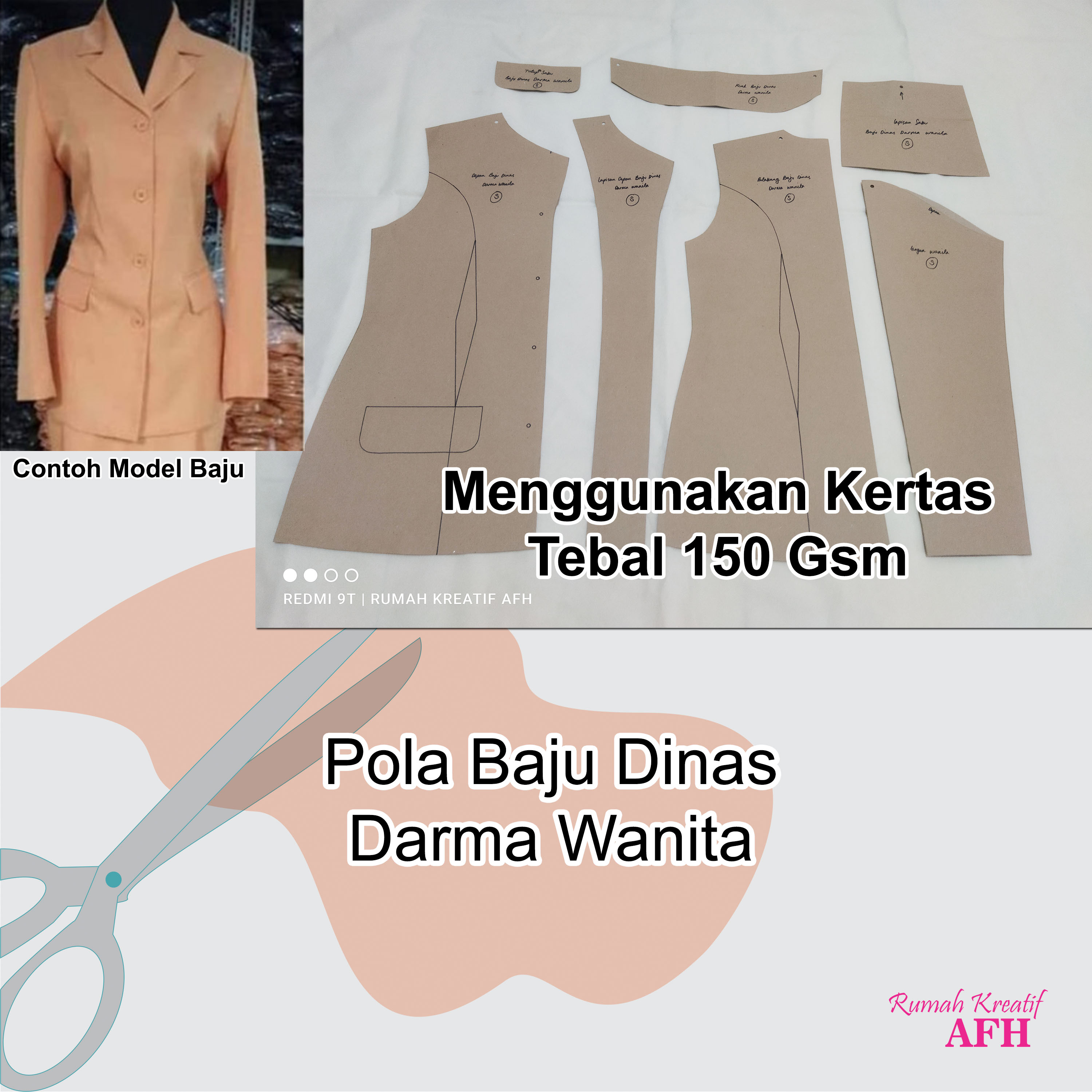 Pola Instan Pola Baju Dinas Wanita | Pola Baju Darma Wanita | Lazada ...