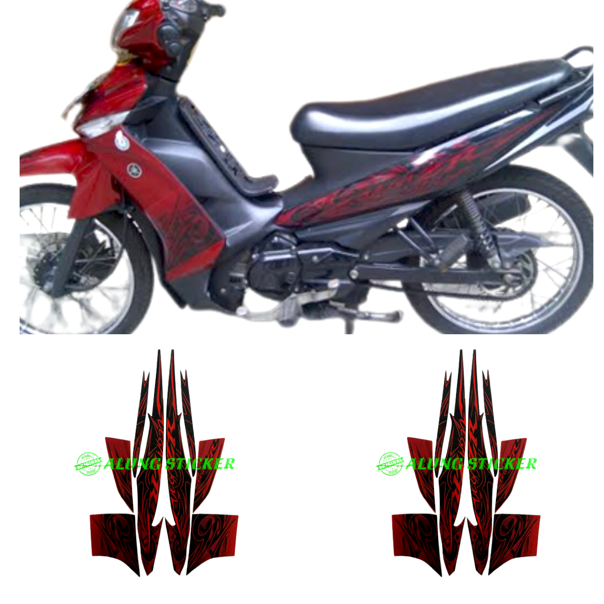 Stiker Striping Lis Les Body Motor Yamaha Vega Zr Tahun Warna