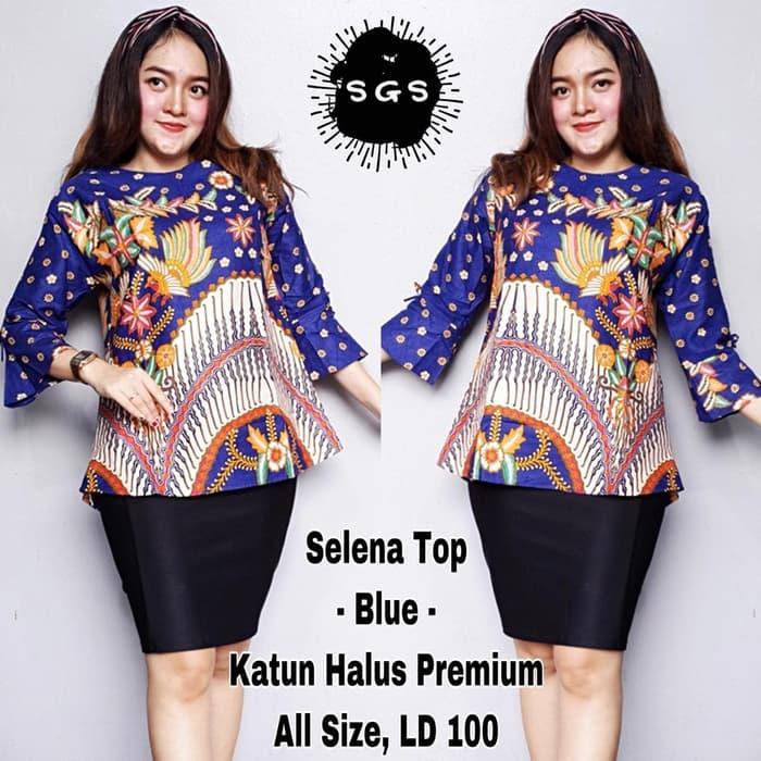 ORIGINAL NEW ATASAN BLOUSE BATIK WANITA KANTORAN EKSKLUSIF SELENA