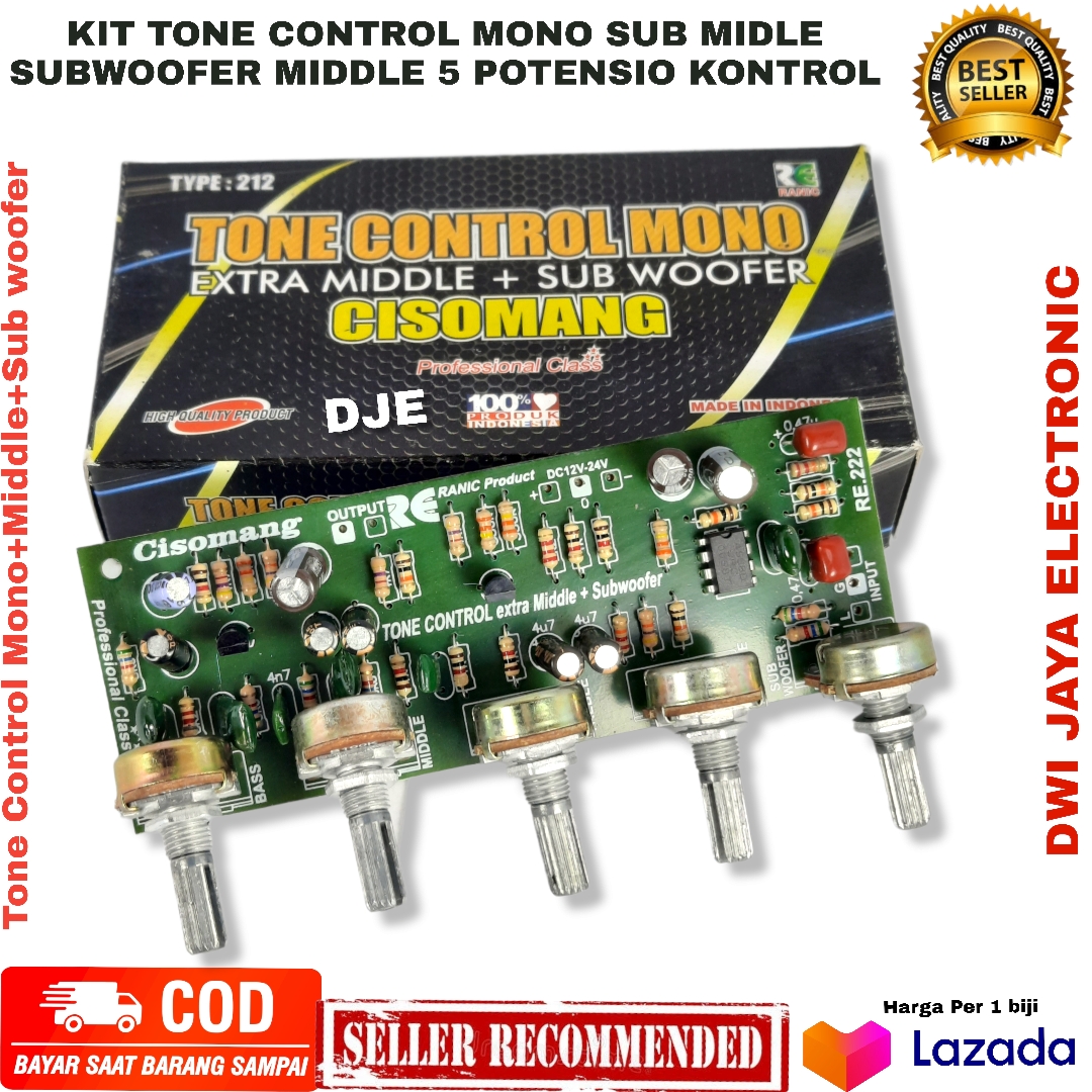 KIT TONE CONTROL MONO SUB MIDLE SUBWOOFER MIDDLE 5 POTENSIO KONTROL