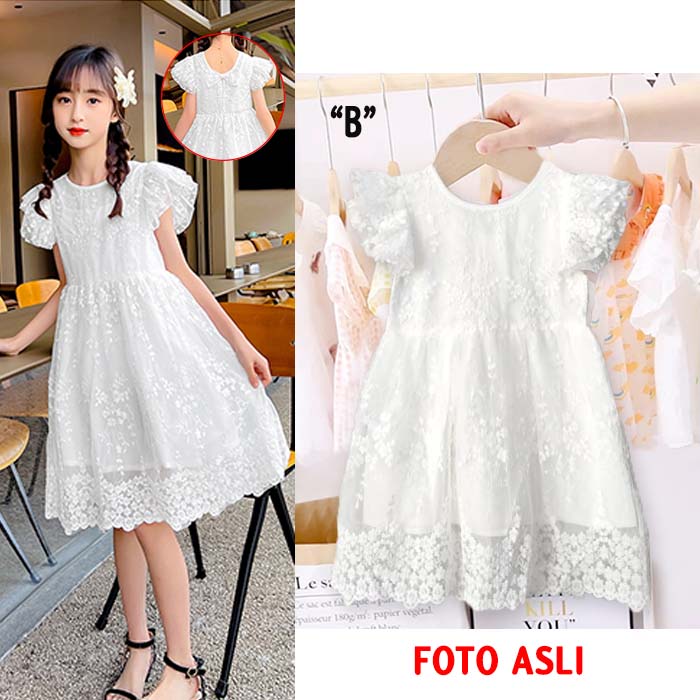 Dress Anak Putih Dress Anak Perempuan Import Murah Baju Anak Perempuan