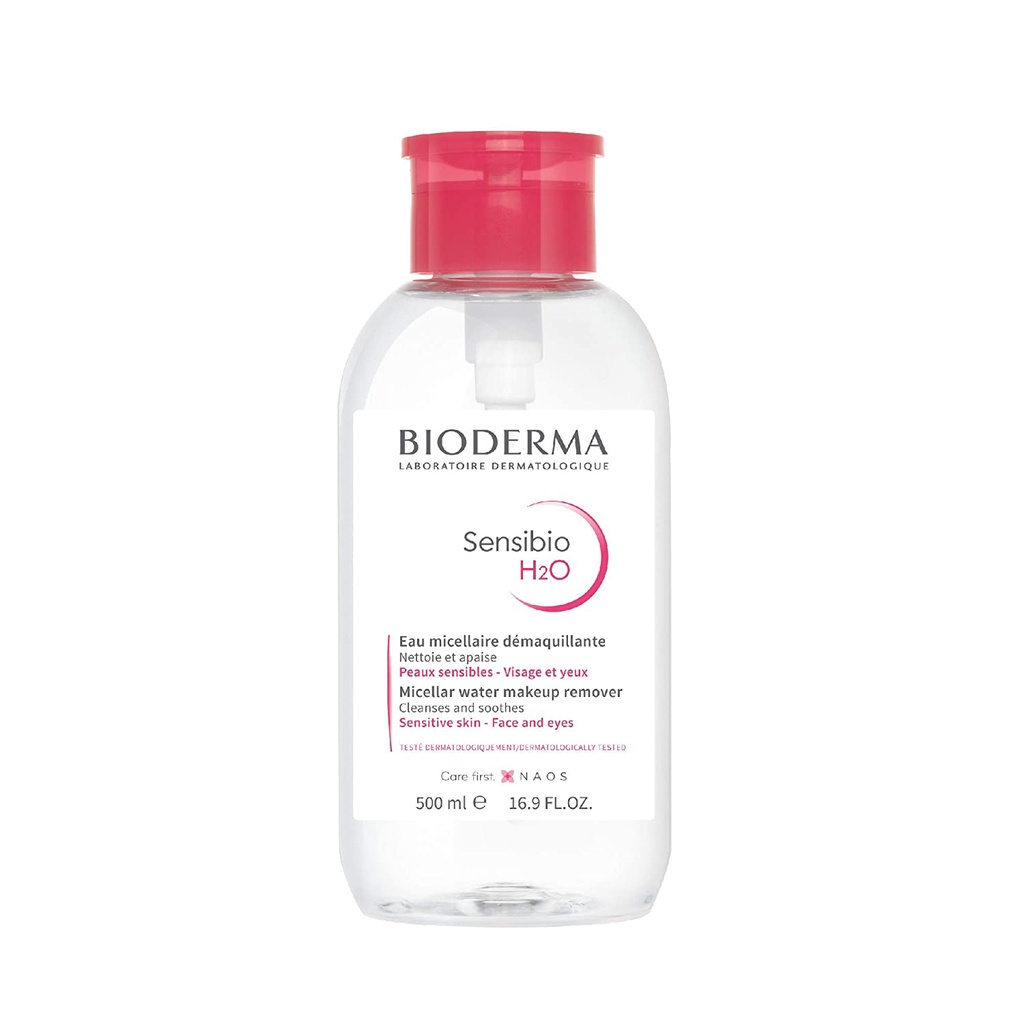 Bioderma New Sensibio H2O 500ml with Pump Pembersih Make Up Micellar