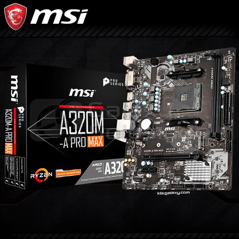 Motherboard AMD MSI A320M-A PRO MAX (AM4, A320, DDR4) Lazada