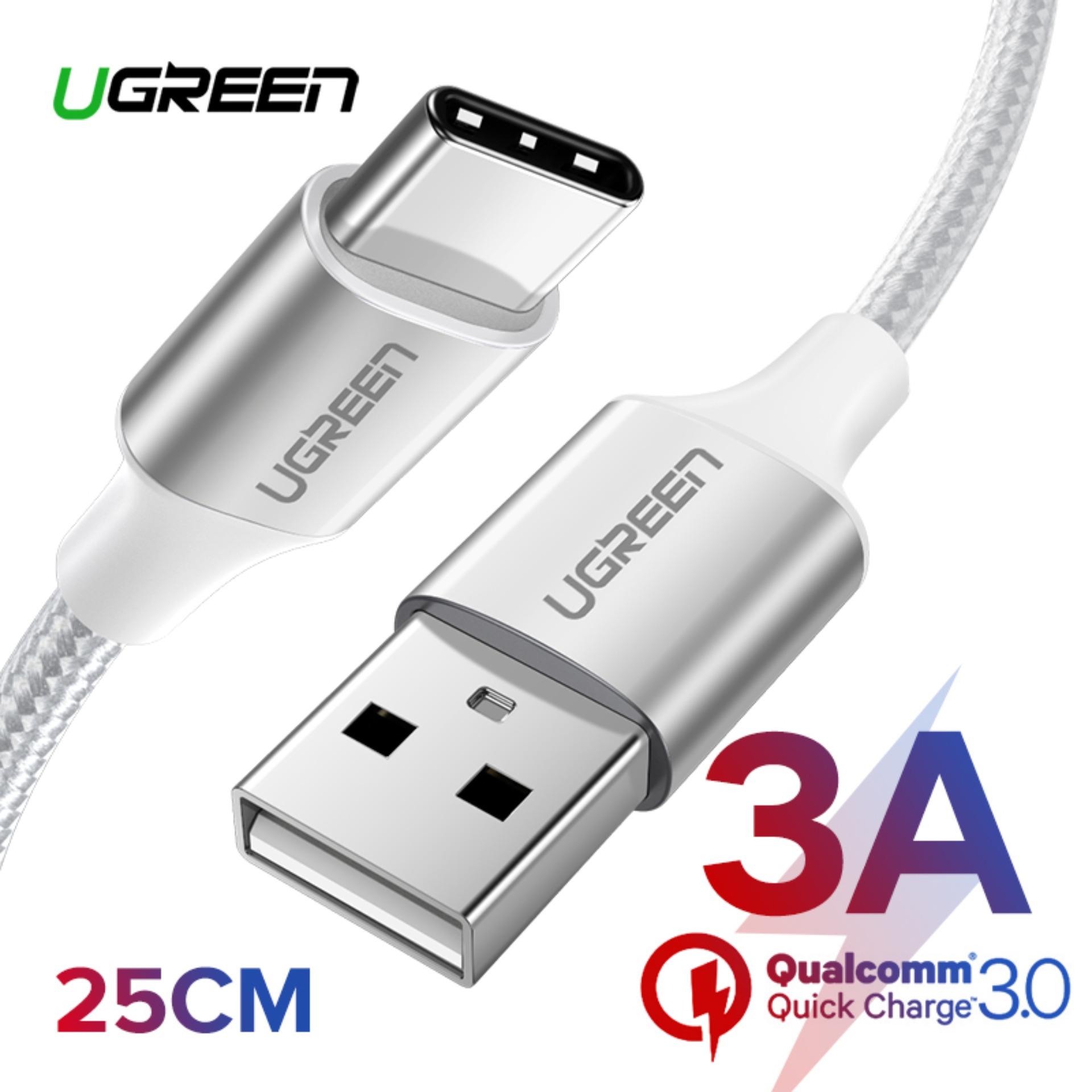 【1 Tahun Garansi】UGREEN USB C Kabel Data Fast Charging for Redmi Note 7, SAMSUNG A50, Xiaomi MI 8, Pocophone F1, Samsung Note 9, Huawei Mate 20, ASUS Zenfone 3, LG G5 Handphone Charger Kabel