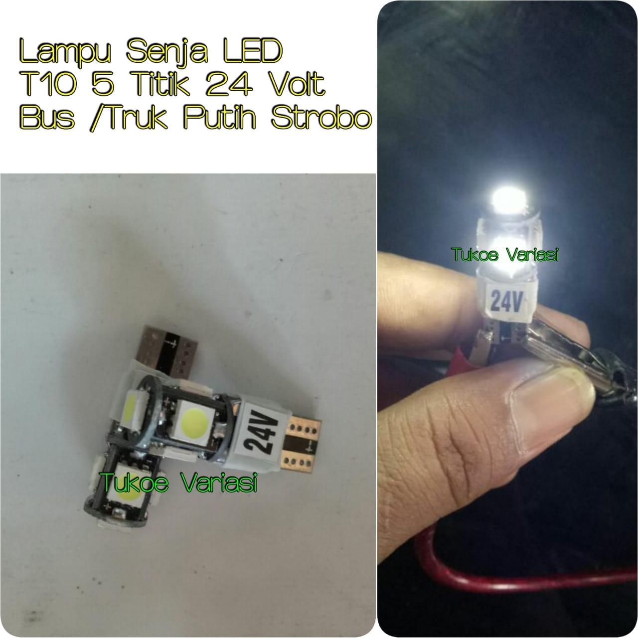 Lampu Senja Bus Truk LED 24 Volt 5 Titik Putih Strobo