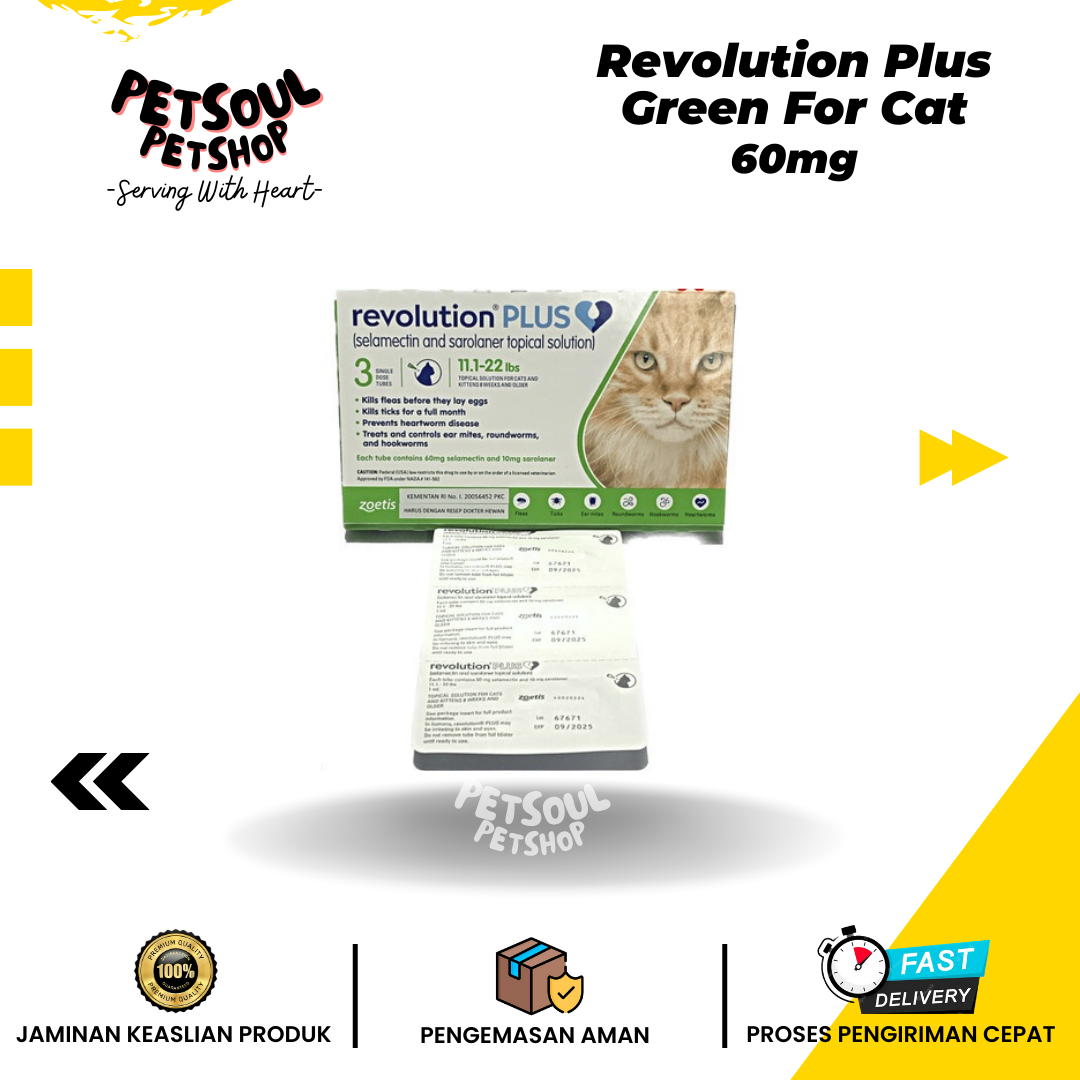 Revolution Plus Green For Cat -1ML Obat Kutu Kucing Tetes