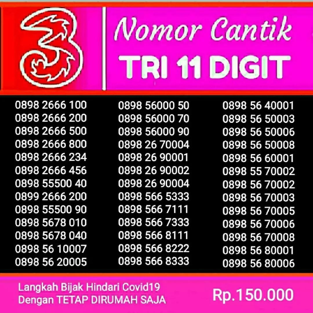 Nomor Cantik Tri 11 Digit Lazada Indonesia