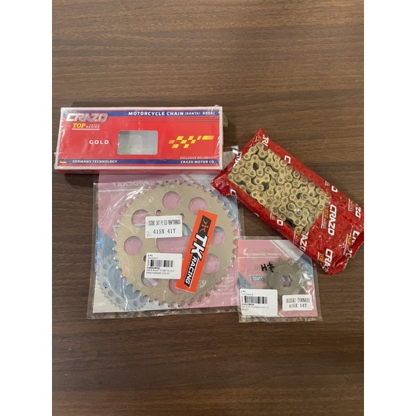 Gear Set 415 Tipis Satria 2Tak Satria Hiu TK racing Set Rantai Gold ...