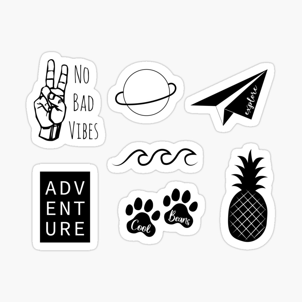 STICKER AESTHETIC STIKER TUMBLR AESTHETIC CASE HANDPHONE LAPTOP BLACK