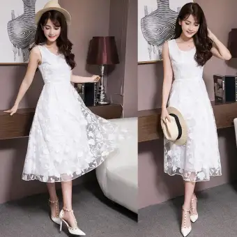 womens white beach dress