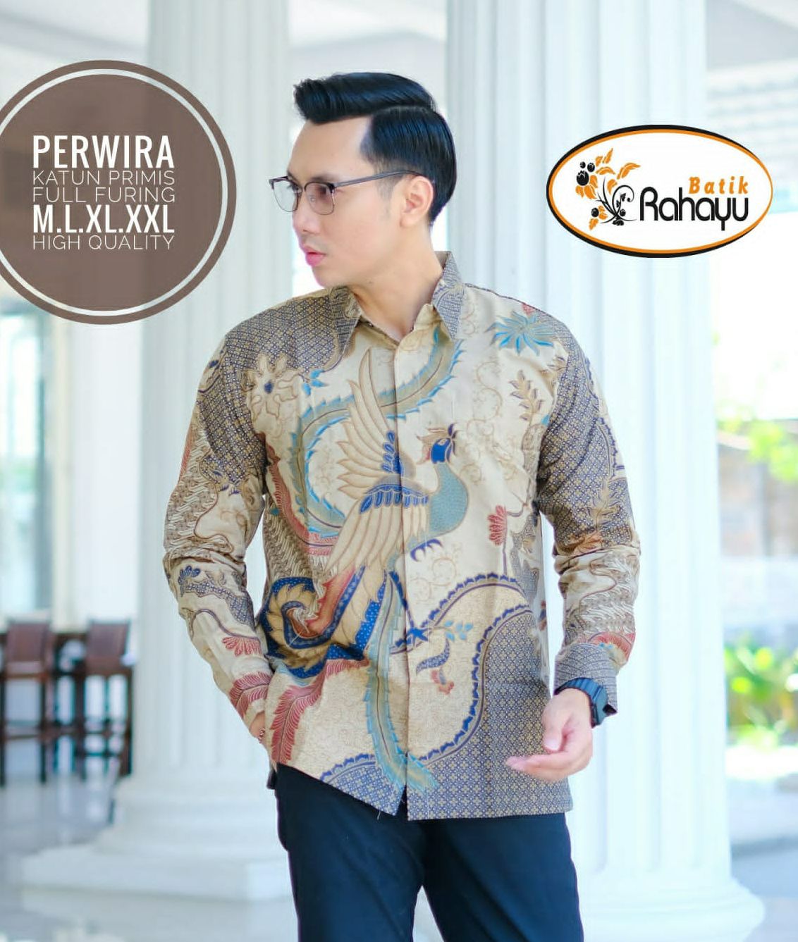 PEKSI PERWIRA LENGAN PANJANG REGULAR / BATIK SOLO Lapis Furing / Kemeja ...