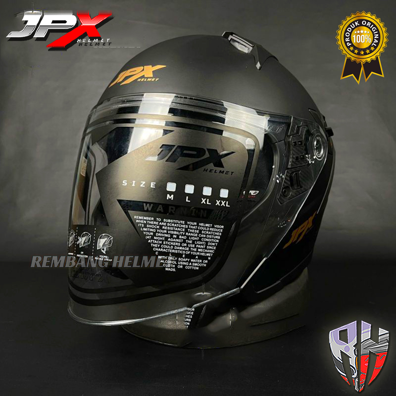 HELM JPX NOVA X HALF FACE JPX DOUBLE VISOR SOLID BLACK DOFF Lazada