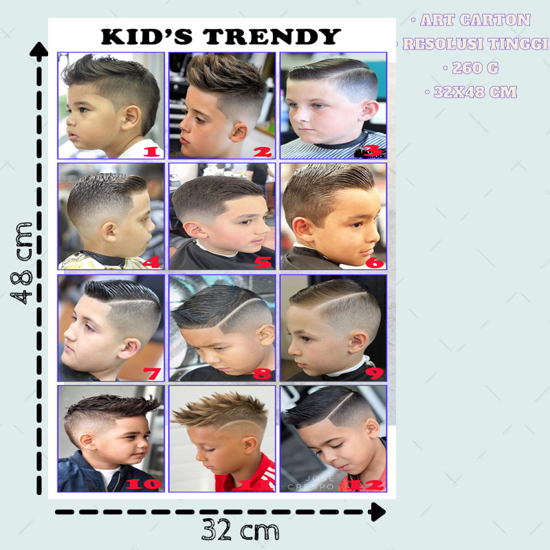 Poster rambut anak / Poster pangkas rambut / Poster barbershop / Poster
