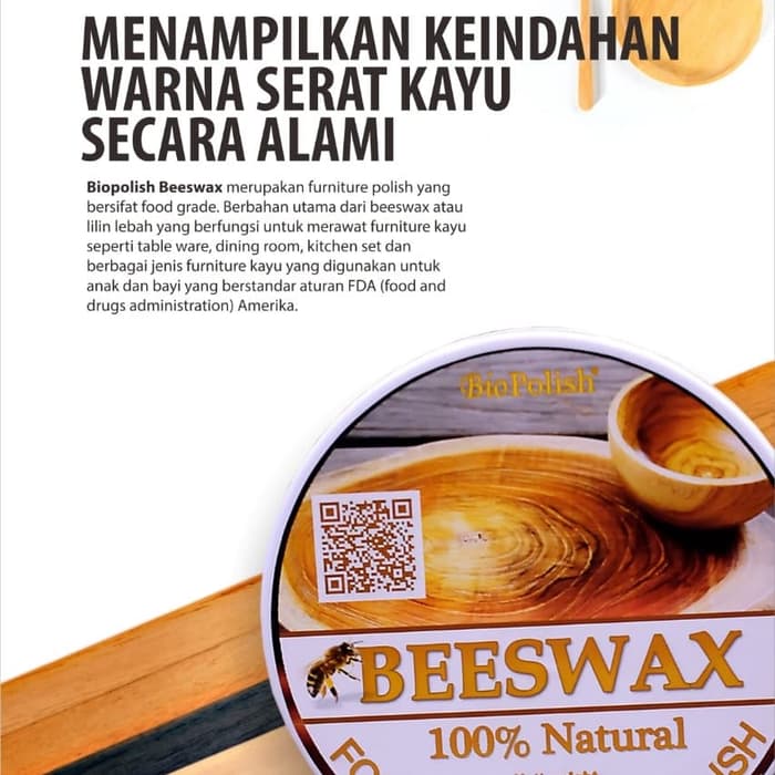 Jual Biopolish Beeswax for Wood Food Safe - Perawatan Wooden