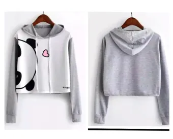 panda crop hoodie