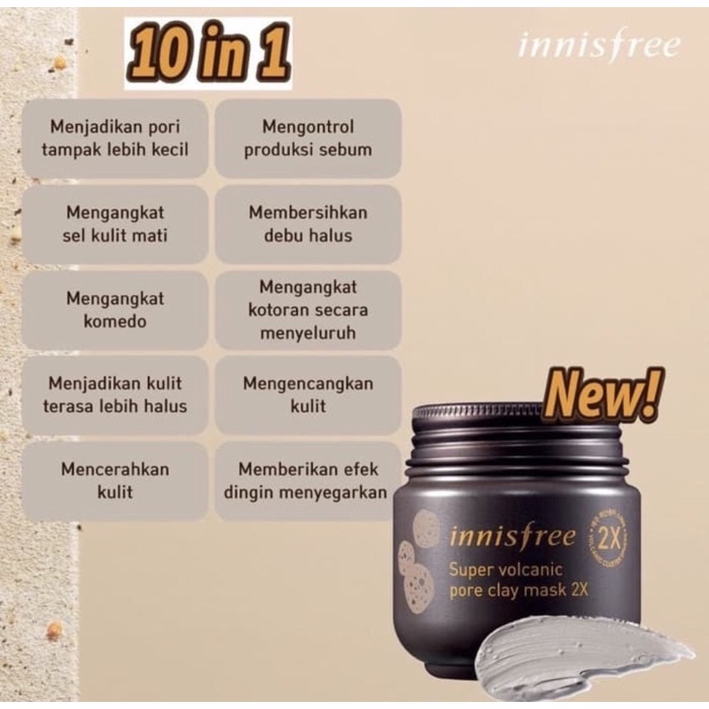 Sample Sachet Innisfree Super Volcanic Pore Clay Mask 2x Sachet Super V Lazada Indonesia