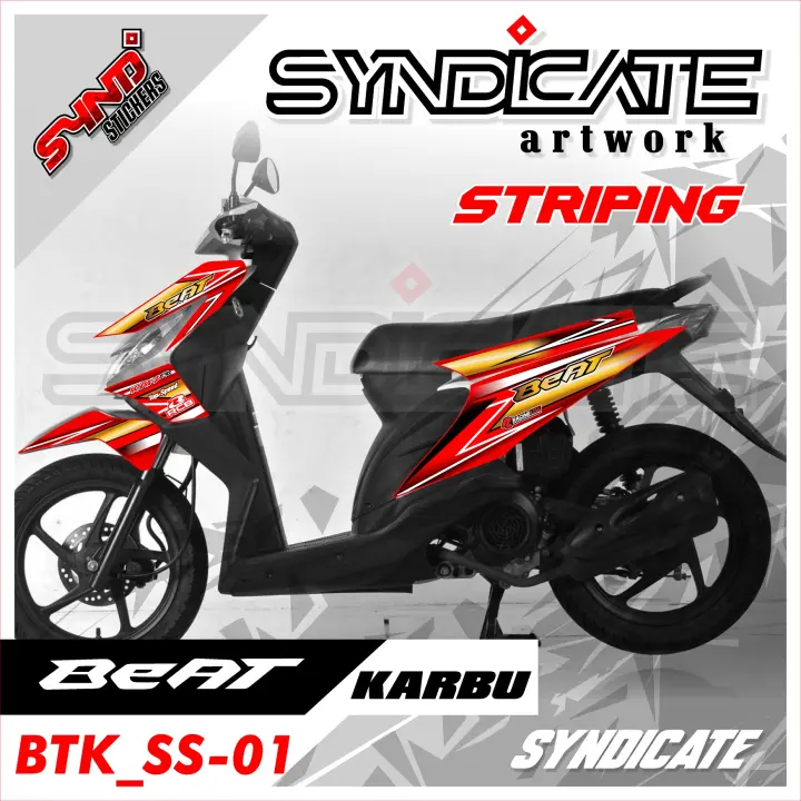 Striping Variasi Motor Honda Beat Karbu Motif Racing Gold Kode Btk Ss 01 Lazada Indonesia