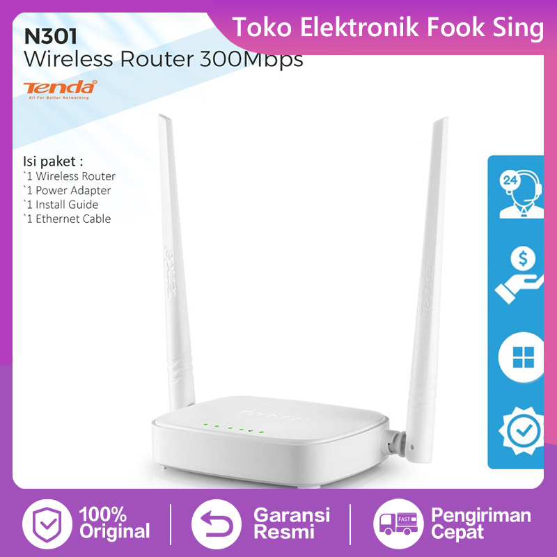 TENDA N301 Router Wireless 300Mbps Easy Setup Router Regular