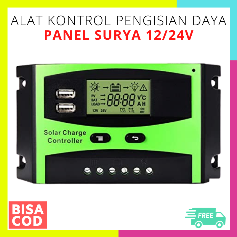 ALAT KONTROL PENGISIAN DAYA PANEL SURYA OTOMATIS DUAL USB 12/24V ...