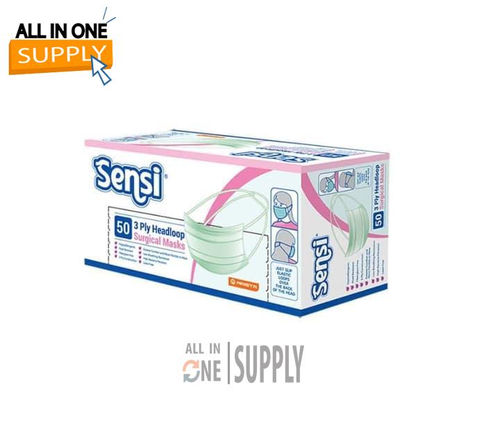 SENSI MASKER KARET 3 PLY HEADLOOP JILBAB ISI 50 PCS HEAD LOOP HIJAB