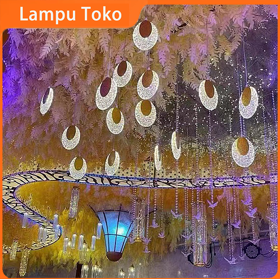 Lampu Gantung Kristal Lampu Dekorasi Pelaminan ( isi 10 lampu) Lampu