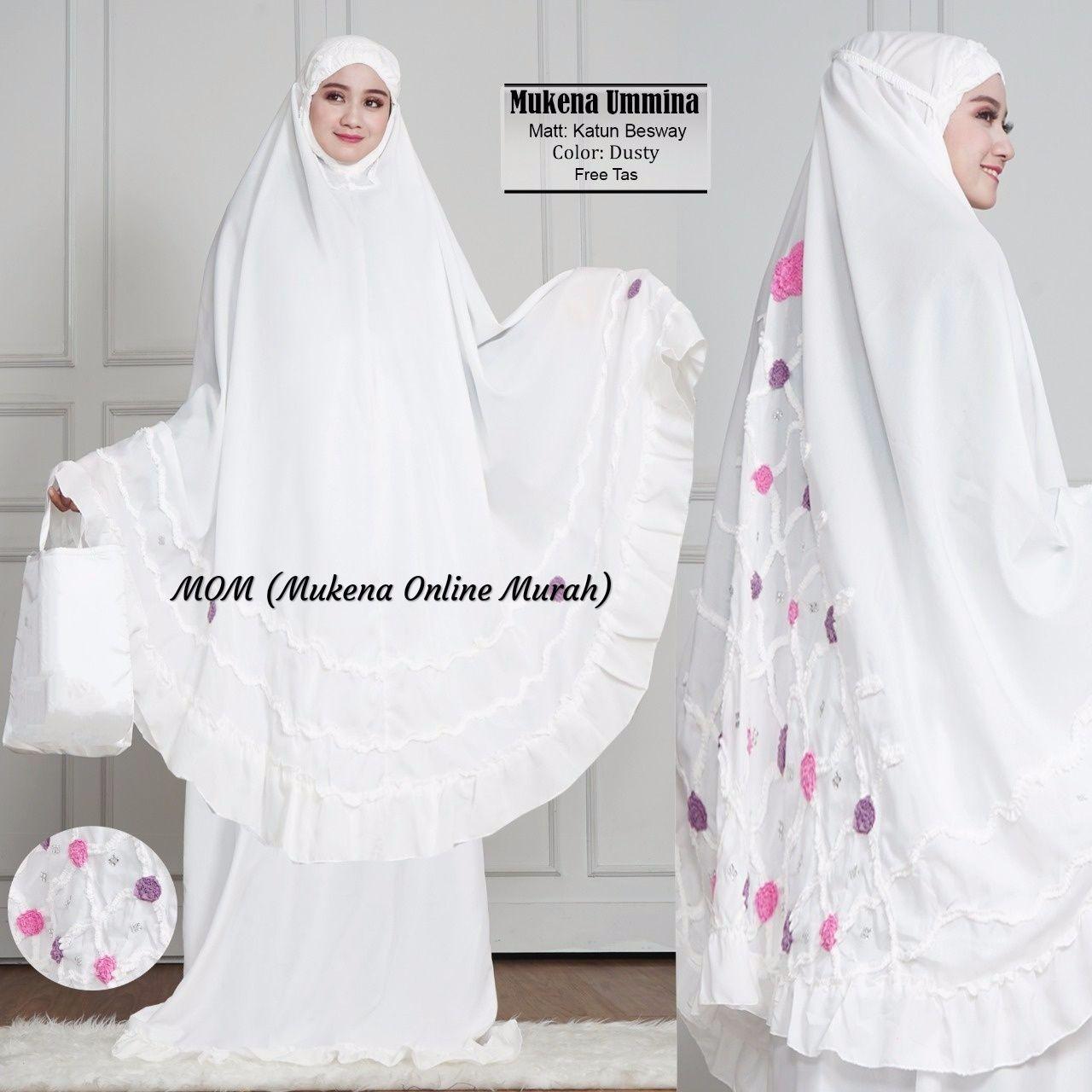 MOM - Mukena Ummina Bordir/Mukena Bordir/Mukena Putih Bordir/Mukena Lebaran/Mukena Ramadhan/Mukena Putih