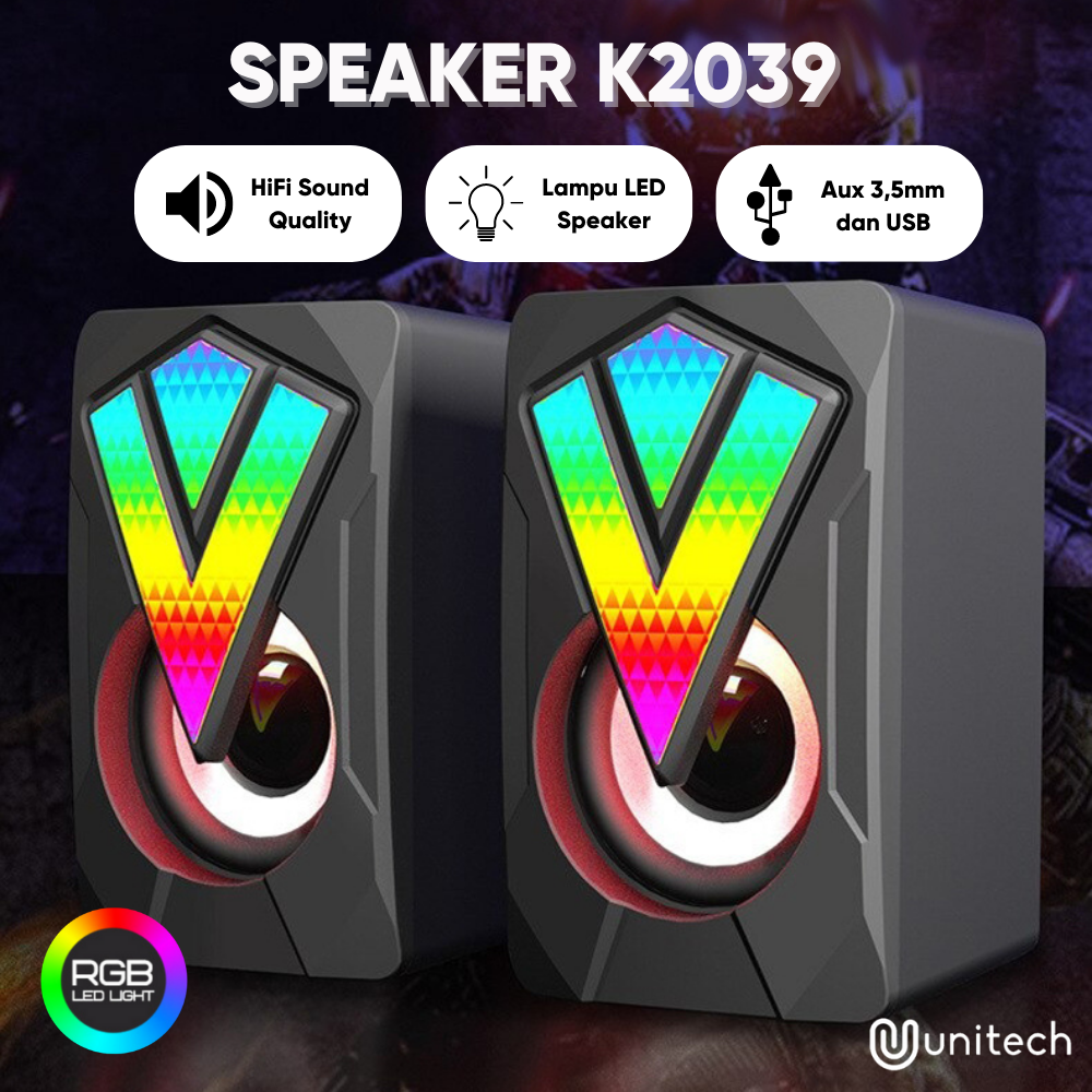 Speaker Desktop Mini Multimedia Unitech K2039 Speaker Komputer Audio