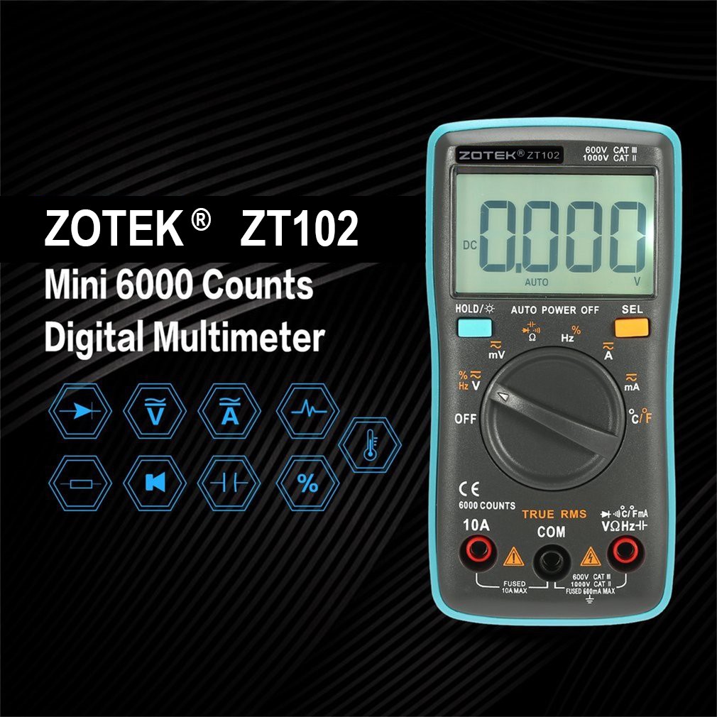 Zotek ZT102 Digital Multimeter AVOMeter Multitester AC DC ZT102