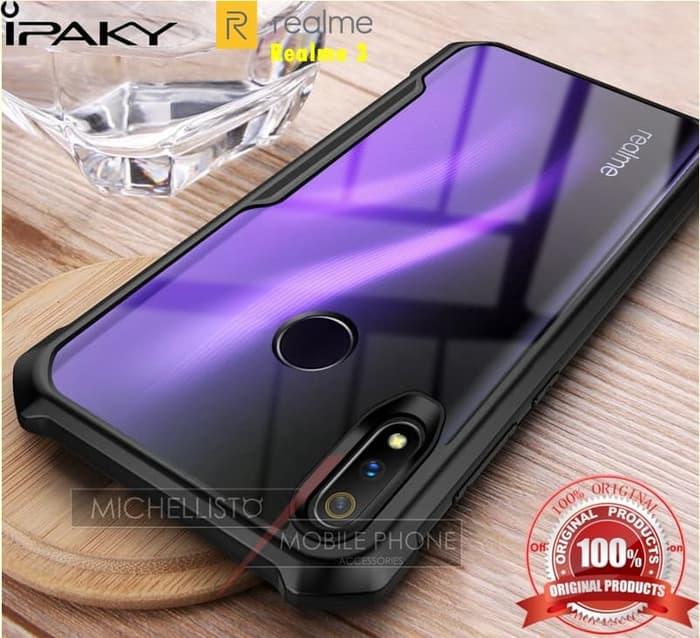 [iPaky] Case Realme 3 Bumper Transparent Clear Original - Hitam