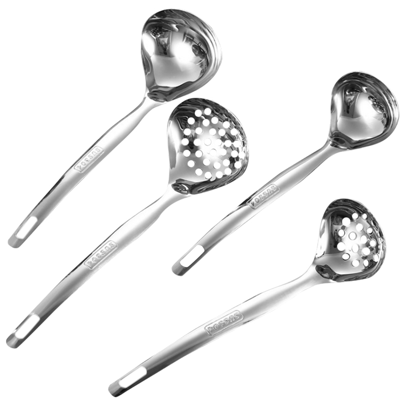 4PCS Stainless Steel Soup Spoon Slotted Spoon Household Restaurant